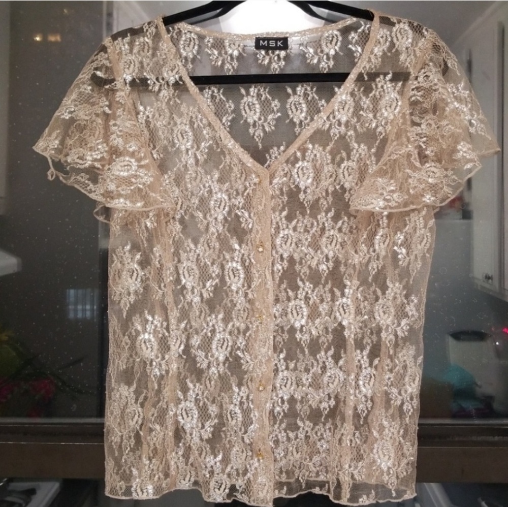 Stunning Designer Metallic Button Down